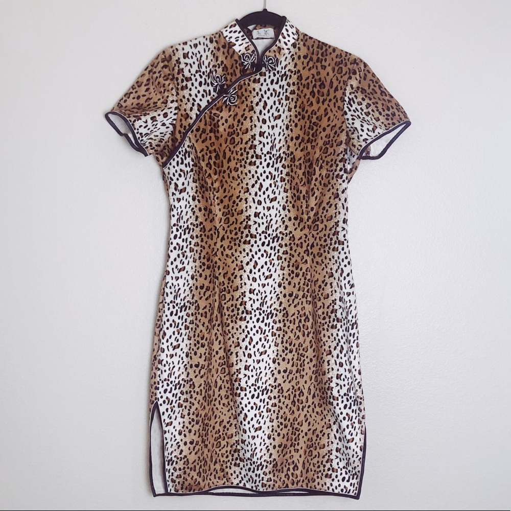 Qipao traditional leopard dress medium